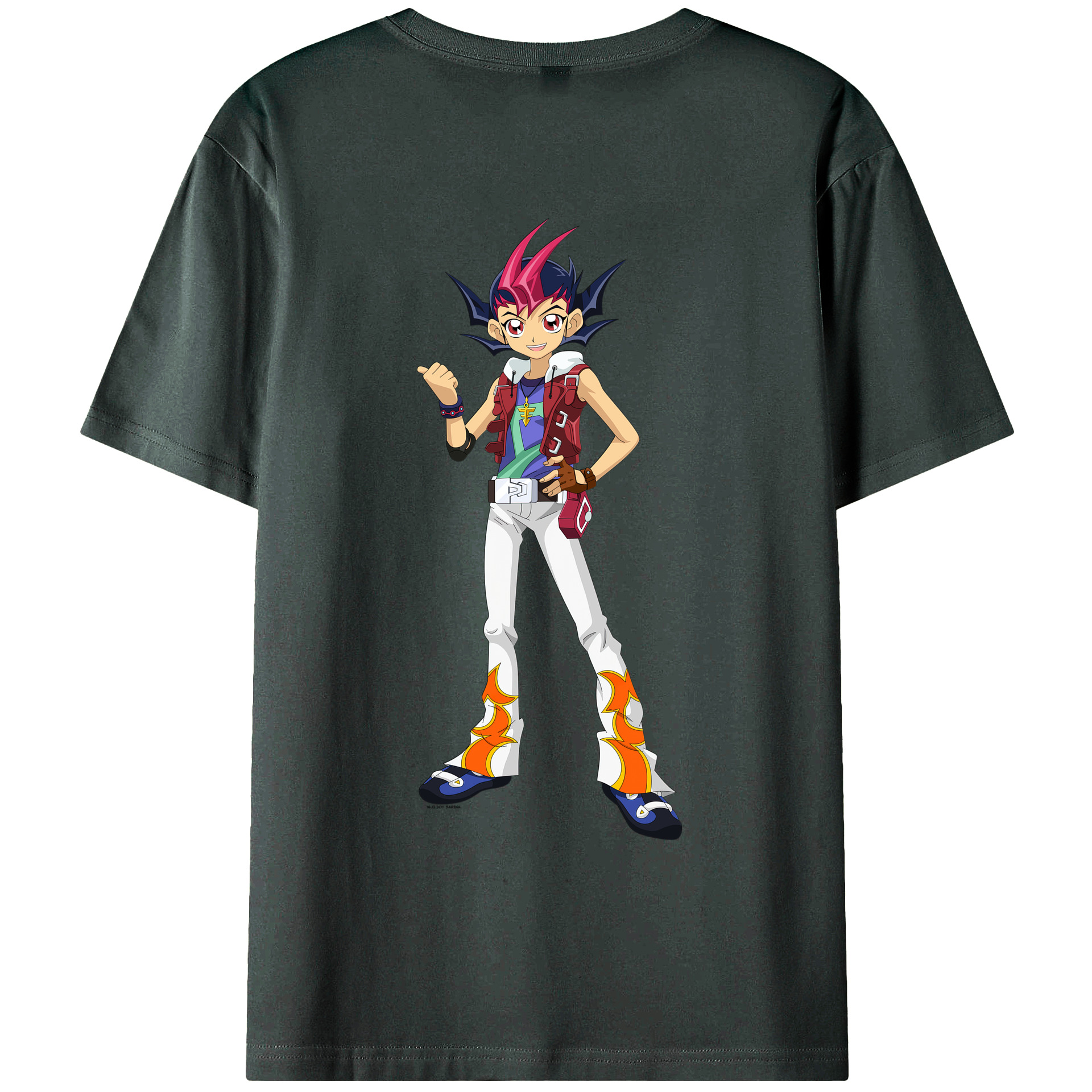 （画像用） 遊☆戯☆王 Yu-Gi-Oh! 綿100％ メンズ半袖Tシャツ（バックプリント） 通気性